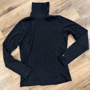 Smartwool Women's Merino Wool Long Sleeve Turtleneck Shirt Size M black layers